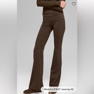 NEW ALO Yoga Fold over Flare Leggings Espresso Sz Large